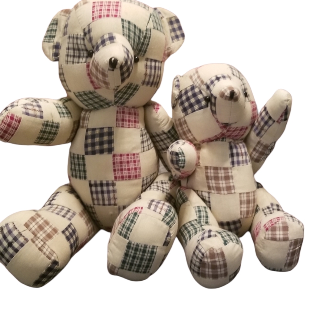 Vintage Patchwork Bear Set of 2